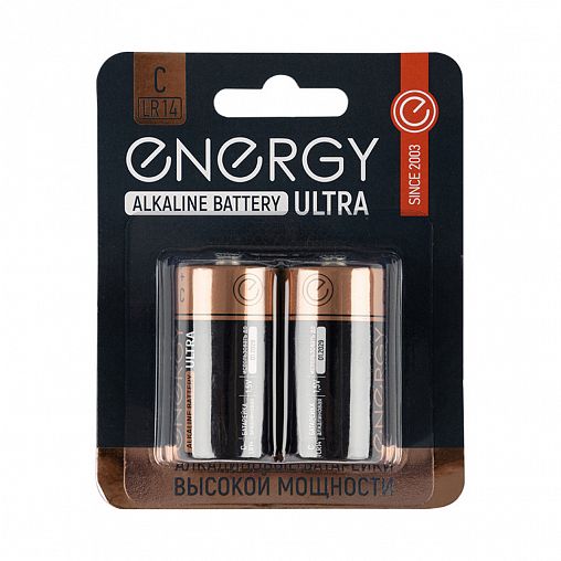 Батарейка Energy Ultra LR14/2B, типоразмер С, 2 шт фото