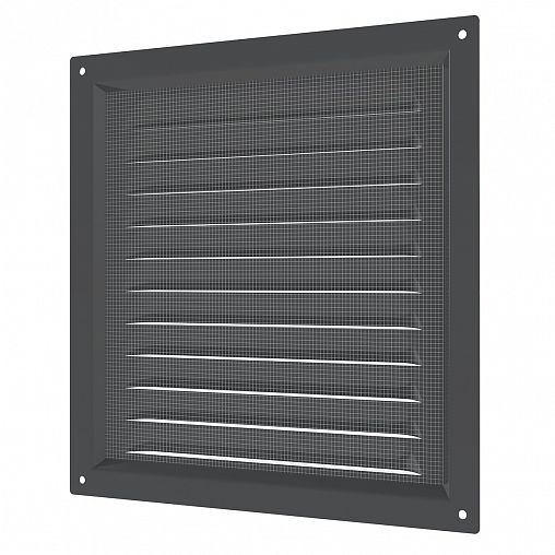 Решетка вентиляционная Era 2020МЭ Gray, эмалированная сталь, 200 x 200 мм фото