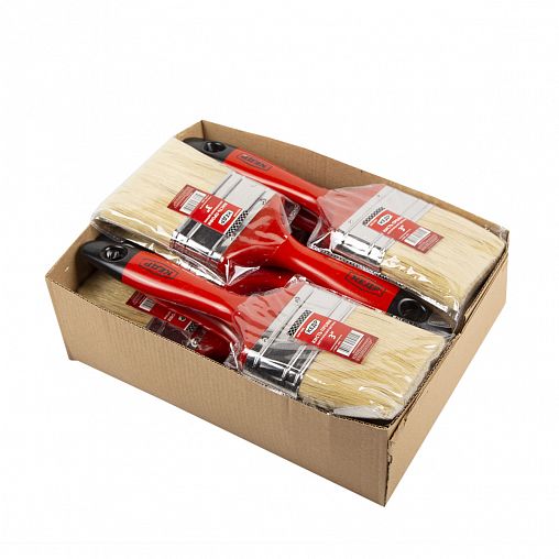 Кисть плоская Кедр Профи №3, натуральная щетина, пластиковая ручка, 75 мм фото