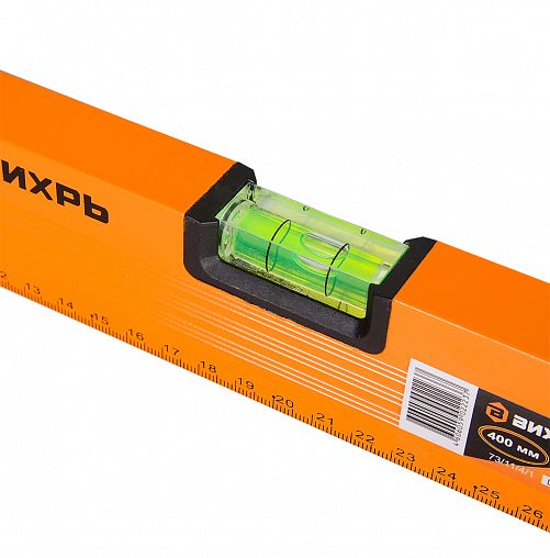 Уровень алюминиевый Вихрь, фрезерованный, 3 глазка, 400 мм фото