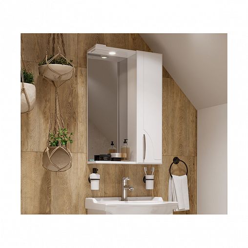 Шкаф с зеркалом для ванной Sanita Идеал-01, 80 x 52 x 17,6 см фото