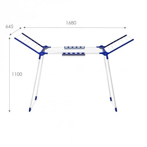 Сушилка для белья напольная Violet Люкс, сушильное полотно 24 м, белый фото