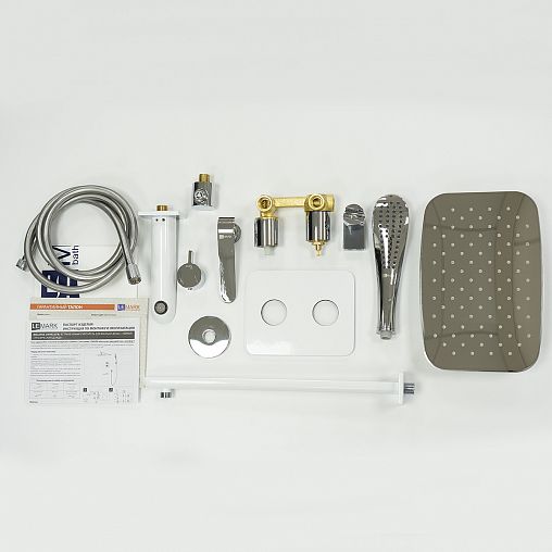 Душевая система Lemark Melange LM4922CW, встраиваемая, однорычажная, белая/хром фото