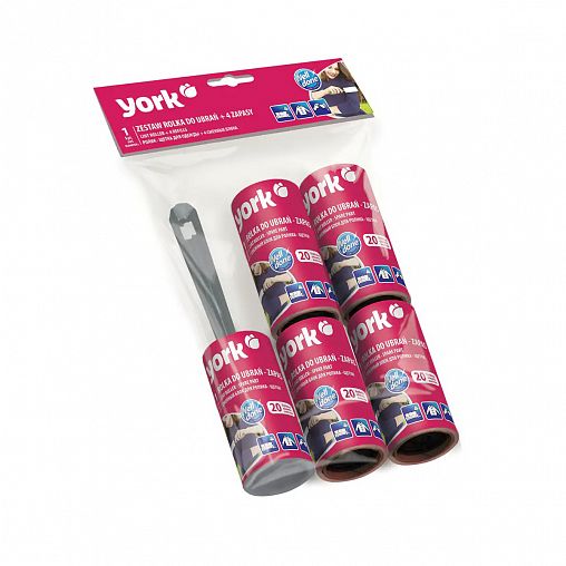 Валик чистящий для одежды York, 20 листов, 4 сменных блока фото