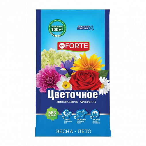 Удобрение гранулированное Bona Forte Цветочное, 2,5 кг фото