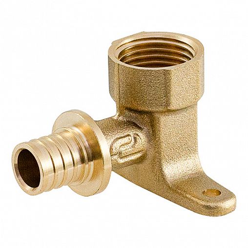 Уголок аксиальный ONDO, с креплением, латунный, внутренняя резьба, 16 x 1/2" фото