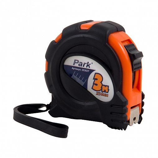 Рулетка Park, с фиксатором, обрезиненная, 3 м x 16 мм фото