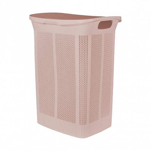Корзина для белья Keeplex Ajur, с крышкой, 50 л, бежевый топаз фото