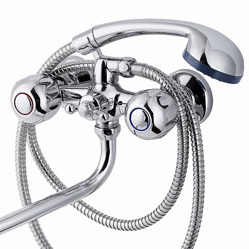 Смеситель для ванны с душем Tsarsberg TSB-111-30, с длинным изливом, двухвентильный, хром фото