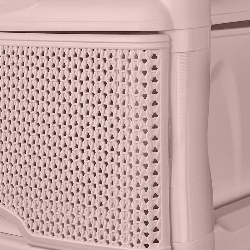 Комод четырехсекционный на колесах Keeplex Ajur Компакт, 37 x 30 x 73 см, бежевый топаз фото