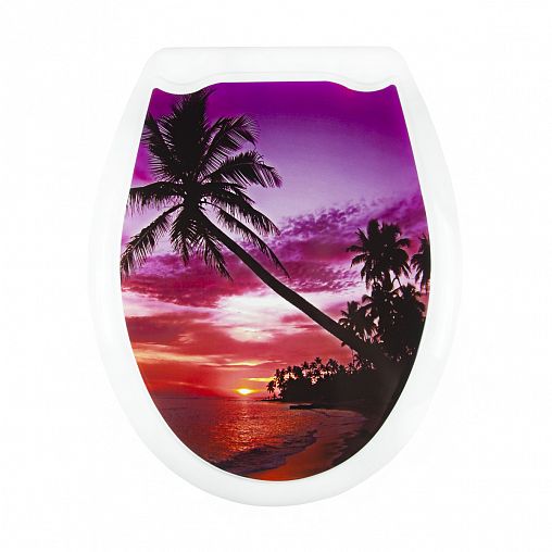 Сиденье для унитаза Мультипласт Групп, 45 x 37 x 5 см, закат фото