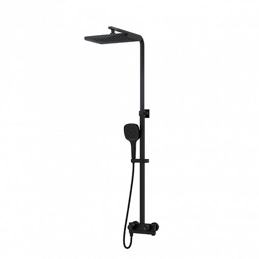 Душевая система с тропическим душем IDDIS Slide, с управлением Push Control, черная матовая фото