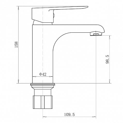 Смеситель для раковины с коротким изливом PLStart PD10083, хром фото