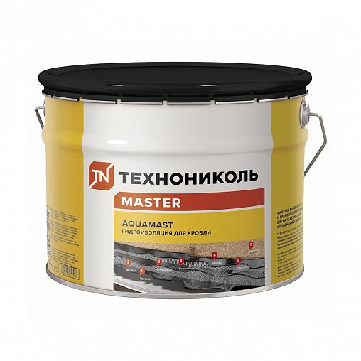 Мастика битумно-резиновая Технониколь Master Aquamast, для кровли, 10 кг, черная фото