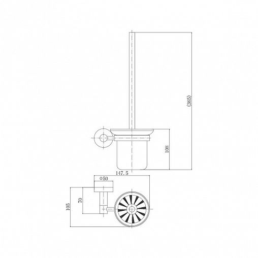 Ершик для унитаза настенный Fashun A51510, с подставкой, сатин фото