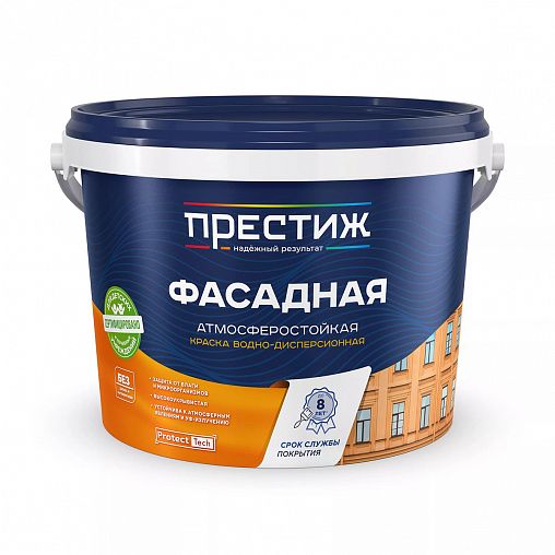 Краска фасадная Престиж, акриловая, матовая, 13 кг, белая фото