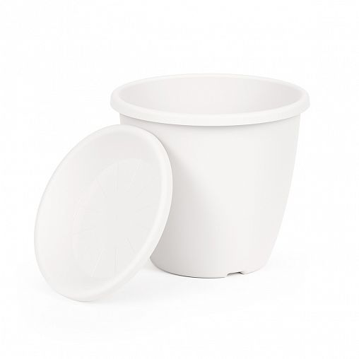 Горшок для цветов Альтернатива Афина, с поддоном, 5,5 л, коричневый фото