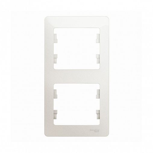 Рамка Systeme (Schneider) Electric Glossa, 2-поста, вертикальная, перламутр фото