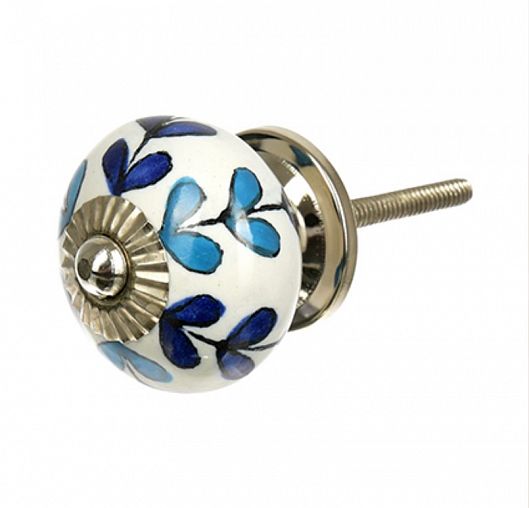 Ручка для мебели Blumen Haus Люпин, керамическая, ручная роспись фото