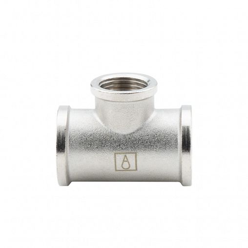 Тройник переходной латунный никелированный Alato внутренняя резьба 3/4" x 1/2" x 3/4" фото