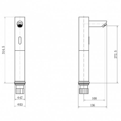 Смеситель для раковины Fashun A514-1, сенсорный, сатин фото