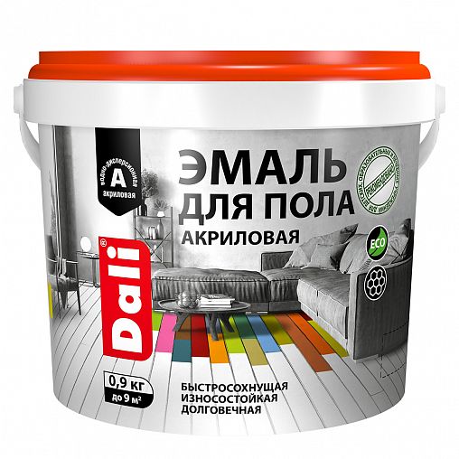 Эмаль для пола Dali, акриловая, полуглянцевая, 0,9 кг, бежевая фото