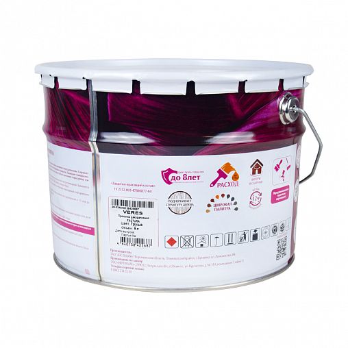 Декоративная пропитка для дерева Veres Factura, полуматовая, 9 л, груша фото