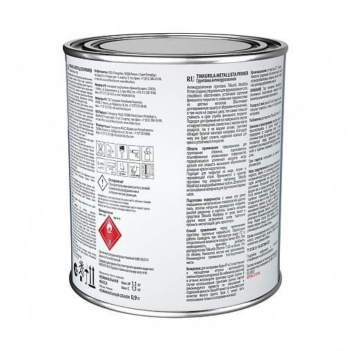 Грунтовка антикоррозийная Tikkurila Metallista Primer (Праймер), 0,9 л, бесцветная, база С фото