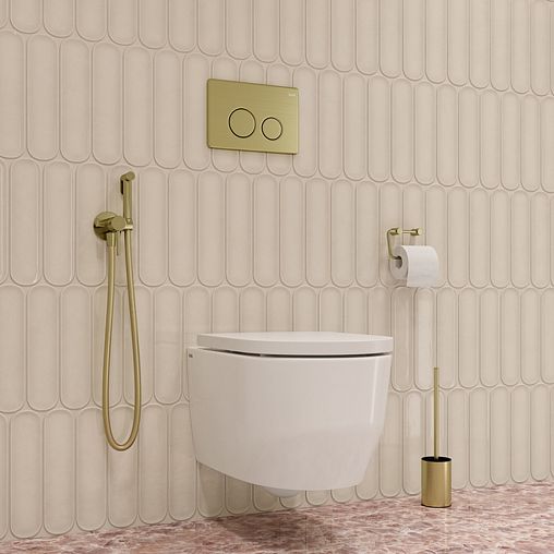 Встраиваемый гигиенический душ со смесителем IDDIS Axes, золото матовое фото