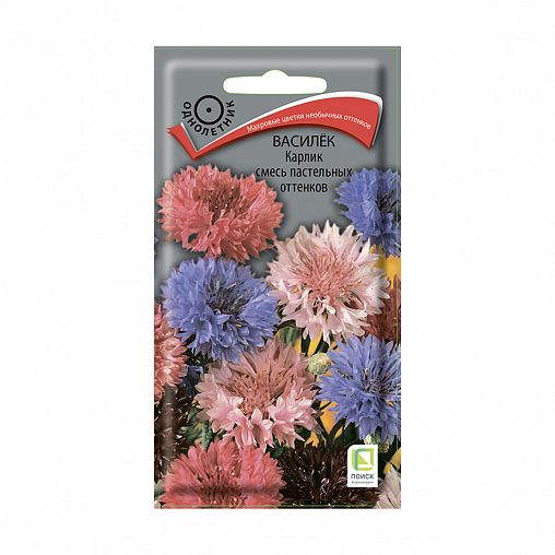Семена цветов Василек Карлик смесь пастельных оттенков Поиск, 0,1 г фото