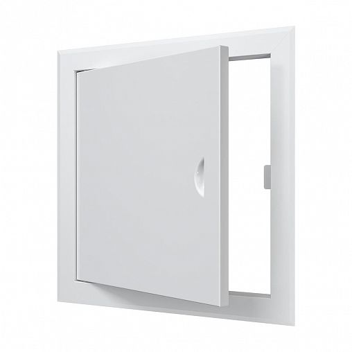 Люк-дверца ревизионная Evecs ЛТ3535М, 410 x 410 мм, с фланцем 350 x 350 и ручкой, белая фото