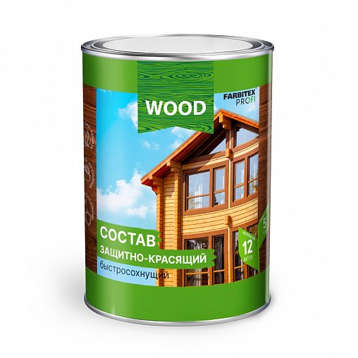 Защитно-декоративное покрытие для дерева Farbitex Profi Wood, быстросохнущее, 0,75 л, гавань фото