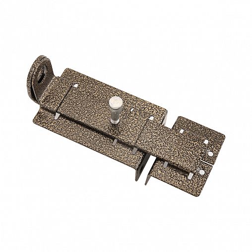 Засов дверной плоский с проушиной Секрет ЗД-04, бронза антик фото