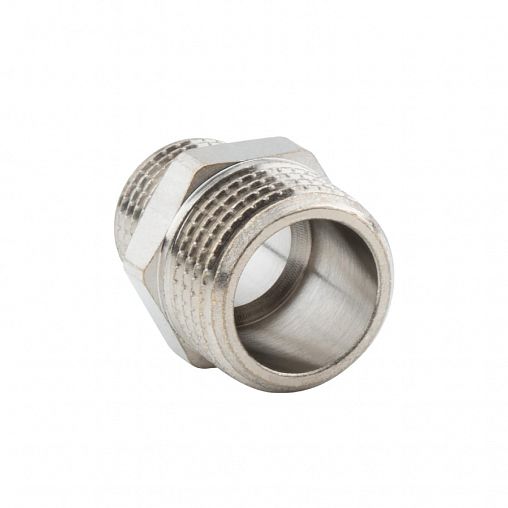 Ниппель переходной латунный никелированный Alato с наружной резьбой 1/2" x 3/8" фото
