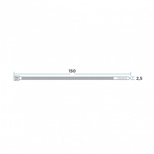 Хомут-стяжка PROconnect, нейлон, 2,5 x 150 мм, 100 шт, черный фото