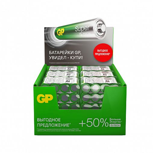 Батарейка GP Super G-Tech Alkaline 24AA21RA-2CRS4, типоразмер ААА, 4 шт фото