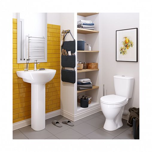 Унитаз напольный ободковый Sanita Эталон Стандарт, 61,5 x 36 x 79 см, белый фото