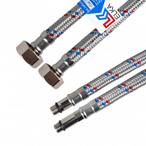 Гибкая подводка для смесителя латунная Elka, 40 см, 2 шт фото