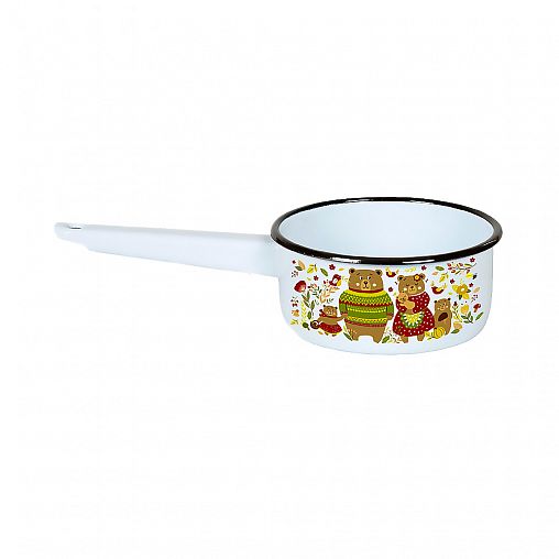 Ковш эмалированный СтальЭмаль, 1 л, с декором фото