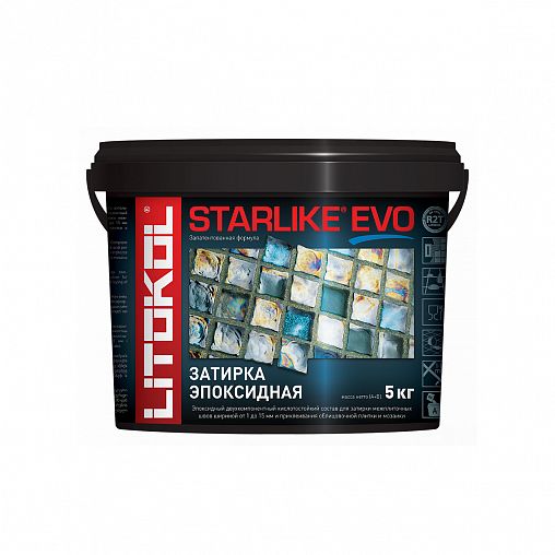 Затирка эпоксидная двухкомпонентная Litokol Starlike Evo S.102, Bianco Ghiaccio, 5 кг фото
