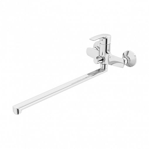 Смеситель для ванны IDDIS Ray, с длинным изливом и керамическим дивертором, хром фото