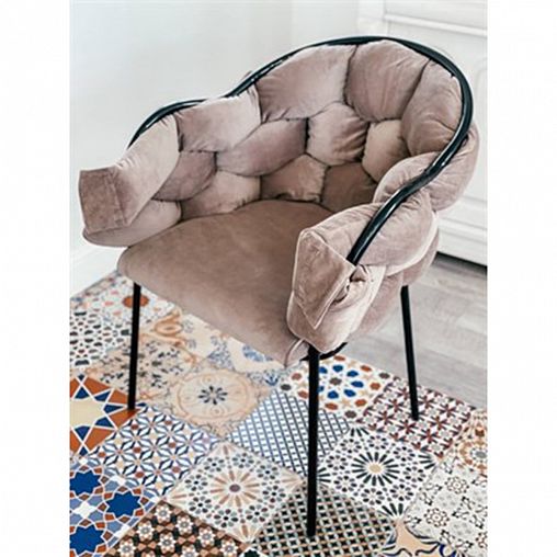 Стул-кресло с мягким сиденьем New Victoria Бицепс, черный/темно-бежевый фото