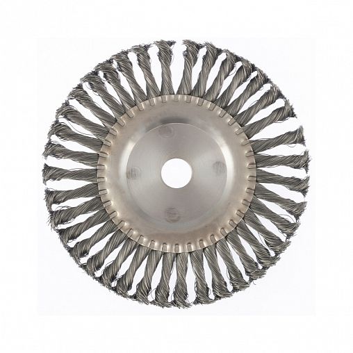 Щетка для УШМ Кедр, плоская, 100 мм, посадка 22,2 мм, крученая проволока 0,5 мм фото