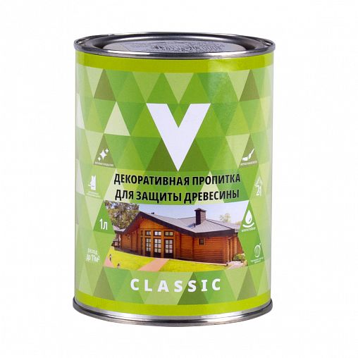 Декоративная пропитка для дерева V Classic, матовая, 1 л, орегон фото