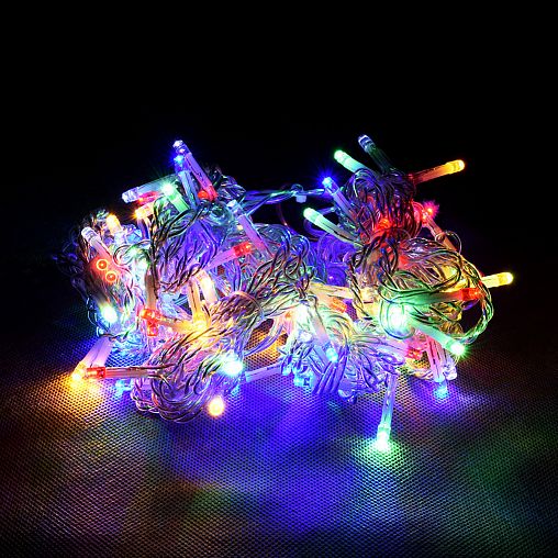 Электрогирлянда-конструктор Vegas Занавес, 96 LED ламп, 18 LED мигающих, 1 x 2 м, многоцветная фото