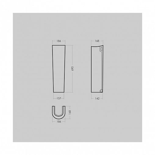 Пьедестал для раковины Sanita Аттика, 18,6 x 16,8 x 69 см, белый фото