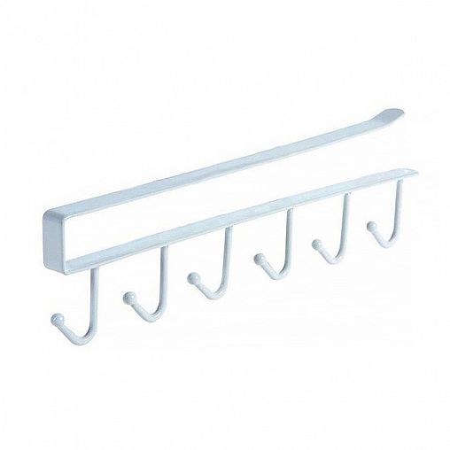 Крючок-вешалка на планке Мультидом, 6 шт фото