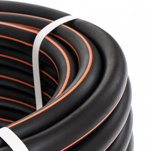 Шланг для полива армированный Жук Оптима, 3 слоя, 1/2", 25 м, черный фото