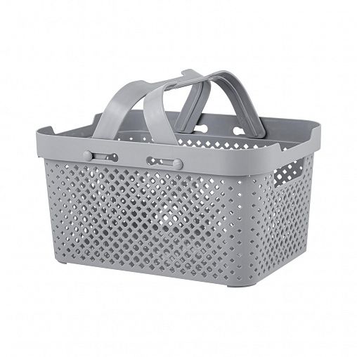 Корзина Plast Team Stockholm, с ручками, 35 х 27 х 20,3 см, серый шторм фото