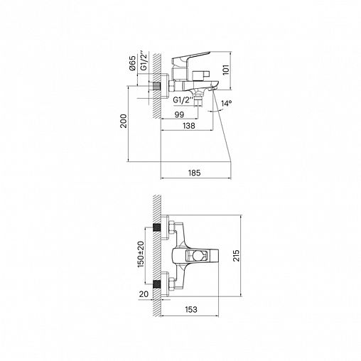 Смеситель для ванны с душем Milardo Atlantic, с керамическим дивертором, хром фото